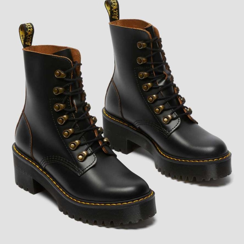 Dr. Martens Black Leather Combat Boots